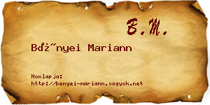 Bényei Mariann névjegykártya