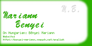 mariann benyei business card