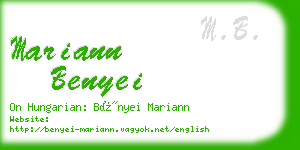 mariann benyei business card